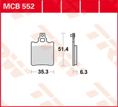 Obrázek produktu pro TRW Brzdová destička Trw Organ. Mcb 552