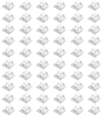 Transparente Kabelclips, 60 Stück, selbstklebend, 15 x 13,8 x 5 mm