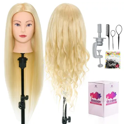 Productafbeelding van Solidchoice - Oefenhoofd met 60% Echt Haar voor Haarstyling