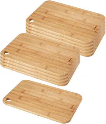 Productafbeelding van 10-delige set 569065010: Snijplanken, 30 x 20 x 1,0 cm, bamboe/snijplank/houten snijplank