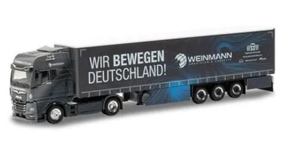 Produktbild von Herpa 955461 - 1/87 MAN LKW Modell TGX GX Gardinenplanen-Sattelzug - Neu