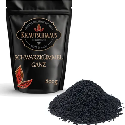 Produktbild von 800g Schwarzkümmel ganz 800g von Krautschmaus, schonend getrocknet, voller Geschmack