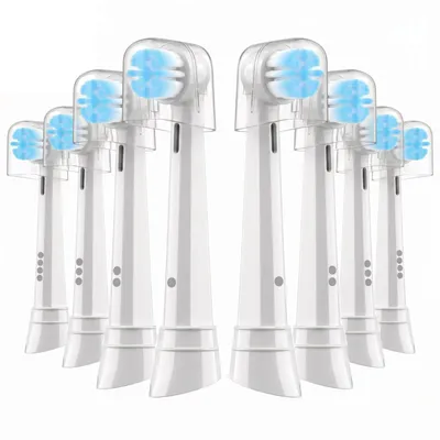 Produktbild von Aufsteckbürsten für Oral B IO Sanft Soft (8x Weiß) Zahnbürstenaufsätze Sensitiv