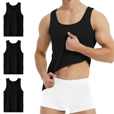 Produktbild von YouShow Unterhemd Herren 3er Pack 100% Baumwolle Tank Top – 3*schwarz, Größe 5XL