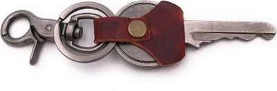 Produktbild von Onwomania Schlüsselanhänger Schlüssel Türöffner Leder silber Anhänger Keychain