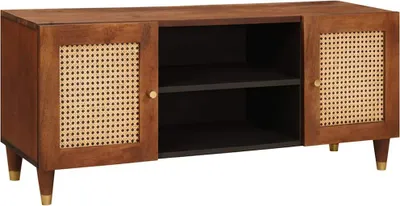 Produktbild von TV-Schränk mit Regal Braun 105 x 33,5 x 46 cm Massivholz Mango