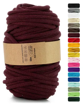 Produktbild von Netuno 1x Baumwollkordel 9mm Burgunderrot 50m für Makramee & Wandbehang – Größe 9mm/50m