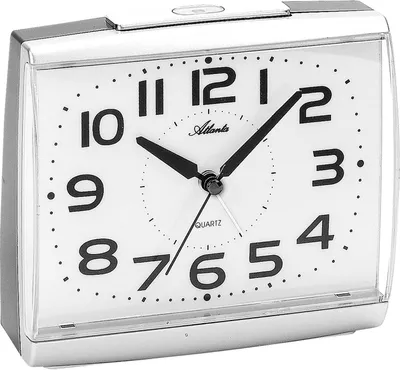 Produktbild von Atlanta 1919/19 Wecker Quarz analog silbern leise ohne Ticken mit Licht Snooze