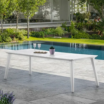 Image de Camrose - Table d'extérieur, 235x98x74h cm Blanc, 10 Places