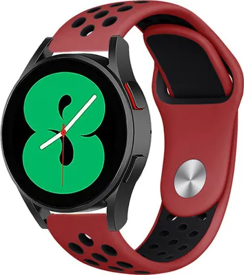 Produktbild von Strap-it Samsung Galaxy Watch 4 - 40mm Sportarmband (Rot/Schwarz)