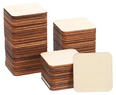 Holzquadrate 50 mm, 80 Stück, unbehandelt, für Basteln