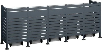 Produktbild von Westmann Metall Mülltonnenverkleidung Planum 5x240 L Anthrazit 410x90x150 cm