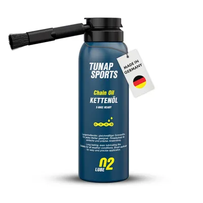 Produktbild von TUNAP SPORTS Kettenöl 125 ml | Sprühdose mit Pinsel für einfache Anwendung | Langanhaltende Schmierung | Allwetter & E-Bike Ready |  Germany