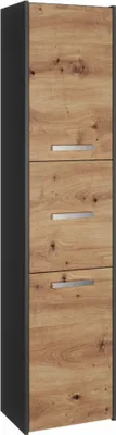 Obrázok produktu pre Moderná kúpeľňová skrinka v 5 farbách - univerzálna a ľahko zostaviteľná. Farba: antracit/dub Artisan, kúpeľňová polička, kúpeľňový nábytok, kúpeľňová skrinka, vysoká kúpeľňová skrinka