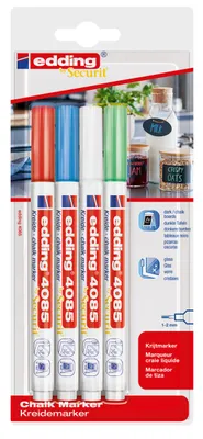 Produktbild von Edding Kreidemarker 4085 4er Set Basic extra dünn 1-2mm