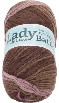 Productafbeelding van Garen LADY de Luxe BATIK - 100 gram, 238 meter - Roze, Bruin