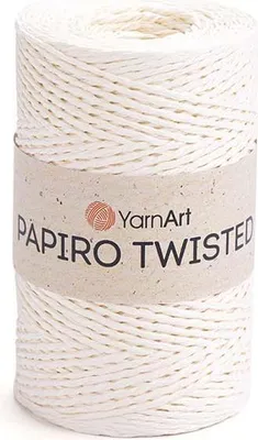 Produktbild von Yarnart Papiro Twisted Rafia Garn Ecru, 100% Papier, ideal für Sommerprojekte
