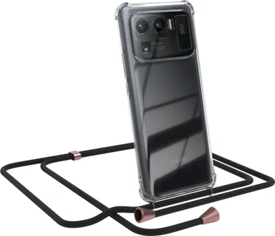Produktbild von EAZY CASE Handykette kompatibel mit Xiaomi Mi 11 Ultra, Handyhülle mit Umhängeband, Handykordel, Schutzhülle Clear, Band in Schwarz