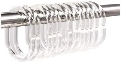 Image de Anneaux pour rideau de douche en plastique - 24 pièces - couleur claire
