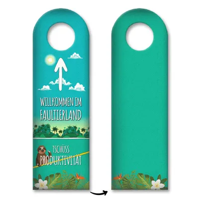 Produktbild von Willkommen im Faultierland Türhänger mit Faultier Motiv Haustüre Dschungel Türe