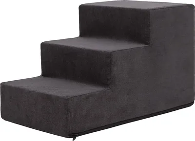 Obrázek produktu pro PillowPrim Pet Schody Vstupní pomůcka Menší psí schody Rampy Kočičí schody 3 schody Malé černé Výška 30 cm