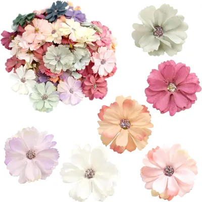 Produktbild von 60 Stück Kunstblumen Basteln Blumen, Simulation Elegante Blume, Künstliche Blumen Deko, Kleine Blume Gefälschte Blume, Für DIY-Scrapbooking, Garten- und Innendekoration