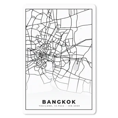 Produktbild von MuchoWow® Mauspad Mousepad Bangkok - Schwarz und weiß - Karte - Stadtplan 40x60 cm - Mousepads - Maus Mat - Pad - Mausunterlage - Schreibtisch Accesoire
