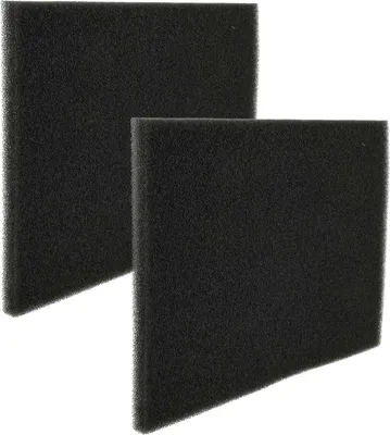 Two black foam filters are shown against a white background.