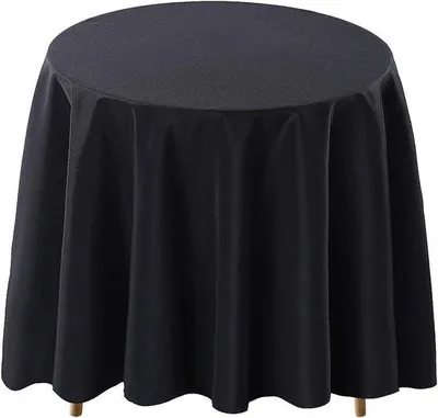 Produktbild von Tischdecke - Rund - Polyester - Waschbar - Fleckenresistenz - Innen und Außen - Faltenfrei und für 5 bis 6 Personen geeignet - Durchmesser 200 cm - Schwarz
