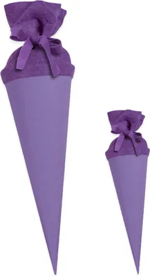 Produktbild von itenga Bastelschultüte 70cm und Geschwister 35cm mit Filzverschluss FLIEDER / LILA Set