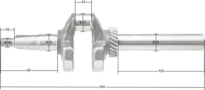 Zdjęcie produktu dla Wał korbowy Rato silnik RV225 25.4 mm 13300-Z390910-0000