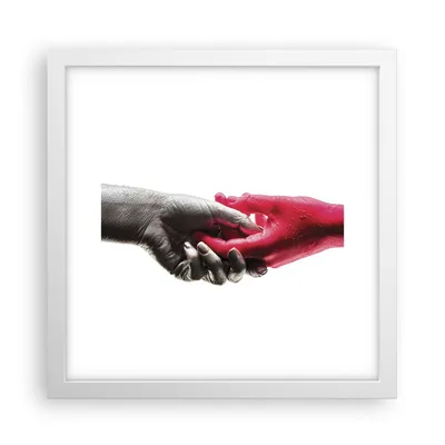 Produktbild von Gerahmtes Poster - Weißer Rahmen - Hilfe Hände Symbol - 30x30 cm - Wand Bild - Wanddeko - Wandbilder - Kunstposter - Wandposter - Bilderrahmen - Bilder - Kunstdruck - Wanddekoration - P2WAC30x30-4483