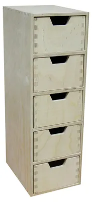 Holz-Aufbewahrungsschrank mit 5 Schubladen, 47x15x20,5 cm