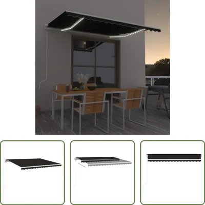 Immagine prodotto di The Living Store Tenda automatica con LED e sensore vento 450x350 cm antracite