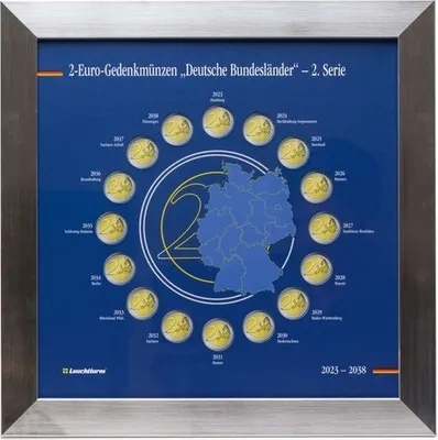Produktbild von Präsentationsrahmen PRESSO für die 2€-Serie Dt. Bundesländer, Teil 2, für 16 Münzen