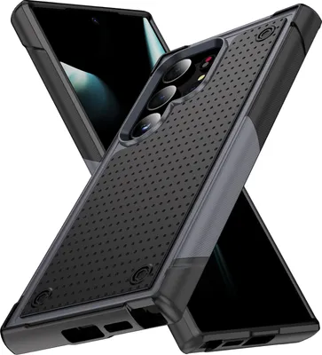 Produktbild von Hülle Für Samsung Galaxy S24 Ultra Militärqualität Stoßfest Hybrid 2 in 1 Hart PC Weich TPU Handyhülle Grau Schwarz