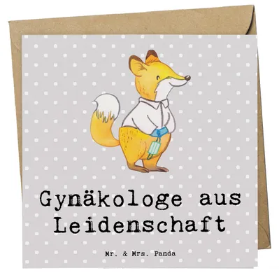 Produktbild von Mr. & Mrs. Panda Glückwunschkarte Gynäkologe Leidenschaft - Grau Pastell - Geschenk, Spruch, faltkarte, Klappkarte, doppelkarte, Grußkarte, Lustig, Witzig, anlasskarte
