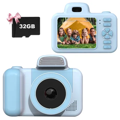 Produktbild von Topchances Kinder Kamera Fotoapparat Kinder mit 32GB SD-Karte Selfie Digitalkamera Kinder Fotokamera Kinder für 3-12 Jahre Jungen und Mädchen Weihnachten Spielzeug, Blau