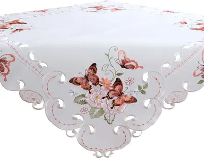 Immagine prodotto di Tovaglia LUCIE farfalle ricamate e ritagliate in poliestere 85 x 85 cm