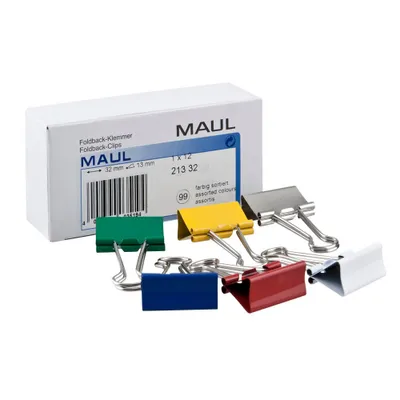 Image de MAUL Pince à ressort en acier métallique 12 pièces 32 mm rouge