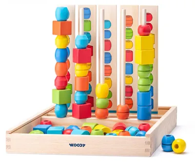 Productafbeelding van Steekspel sorteerspel, ontwikkelingsspel, motoriek, steektoren, hout