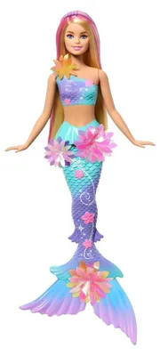 Imagen del producto de Barbie Sirena con flores mágicas, de pelo rubio