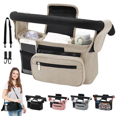 Immagine prodotto di Organizzatore per passeggino HINATAA, borsa per passeggino per bambini con 2 portabibite