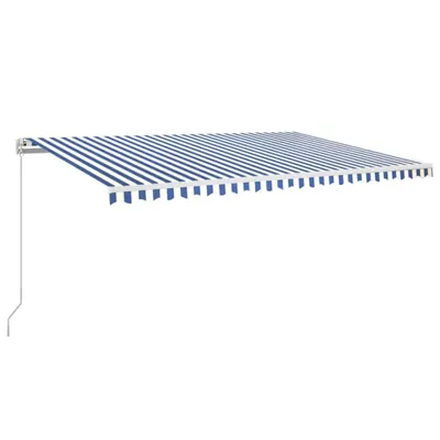 Produktbild von vidaXL Markise Manuell Einziehbar mit LED 500x350 cm Blau und Weiß
