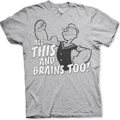 Produktbild von All This And Brains Too T-Shirt - Small - Heather-Grey