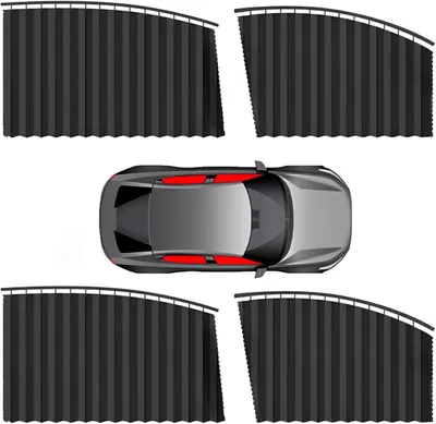 Produktbild von Autofenster Sonnenschutz, 4 Stück, universal, magnetisch, schwarz für Seitenfenster