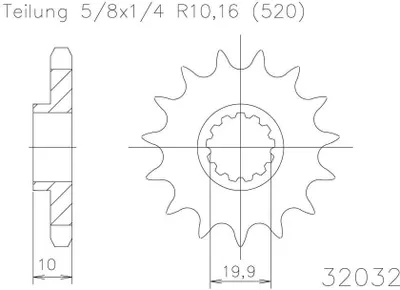 Produktbild von ESJOT Kettenritzel, 15 Zähne