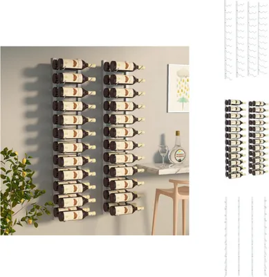Produktbild von vidaXL Wand-Weinregal für 24 Flaschen 2 Stk. Weiß Eisen -  Weinregale