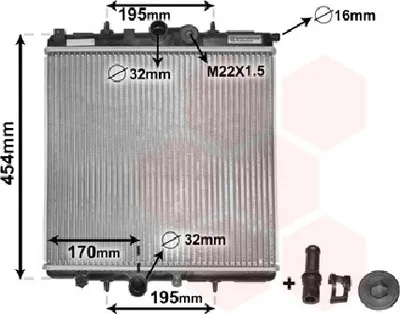 Produktbild von Van Wezel Wasserkühler für Peugeot 206 + SW 1,1 1,4 + 16V