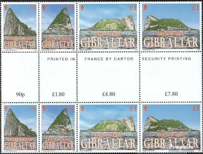Produktbild von Briefmarken Gibraltar 2002 Mi 1014ZS-1017ZS Zwischenstegpaar (kompl.Ausg.) Viererstreifen postfrisch Felsen